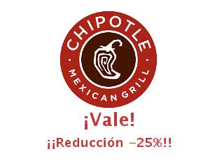 Descuentos en Chipotle - Hasta 25% y Envío Gratis
