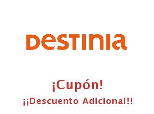 Cupón descuento Destinia Cupón descuento Destinia 15 euros menos
