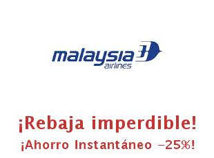 Vuela con Malaysia Airlines: Ahorra 25%