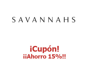 Descuentos Savannahs 15% menos