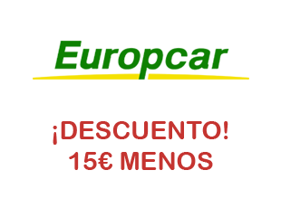 Código descuento 15 euros de Europcar